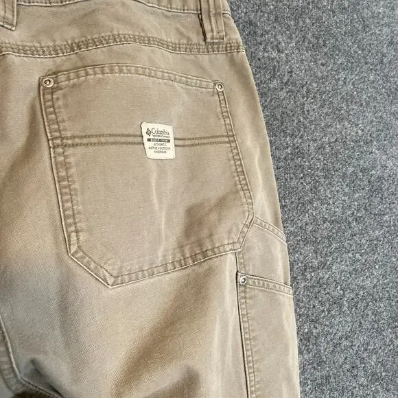 Columbia Pants‎ Mens 36 Beige Chino Cargo Carpenter Utility Chino Pants Outdoors - Picture 13 of 15